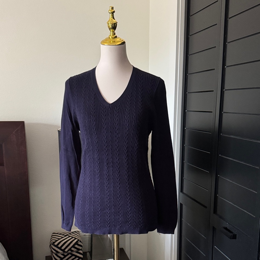 Talbots Navy V-Neck Sweater